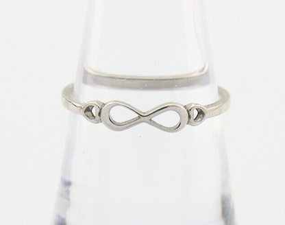 Infinity Heart Promise Ring 925 Solid Silver Size 7.0