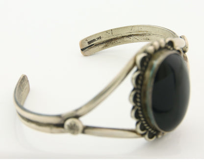 Vintage Navajo Bracelet 925 Silver Onyx Traditional Handmade Native American