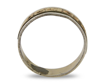 Navajo Handmade Ring 925 Silver & Gold Artist Signed E C.80's