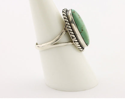 Navajo Ring 925 Silver Natural Kingman Turquoise Artist Signed M Montoya C.80's