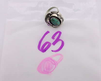 Navajo Ring 925 Silver Turquoise Artist Signed Leonard & Marian Nez C.80's