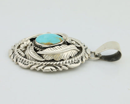 Navajo Pendant 925 Silver Blue Turquoise Native American Artist C.80's