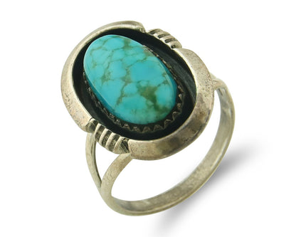 Vintage Navajo Ring 925 Sterling Silver Authentic Turquoise Handmade Size 6.5