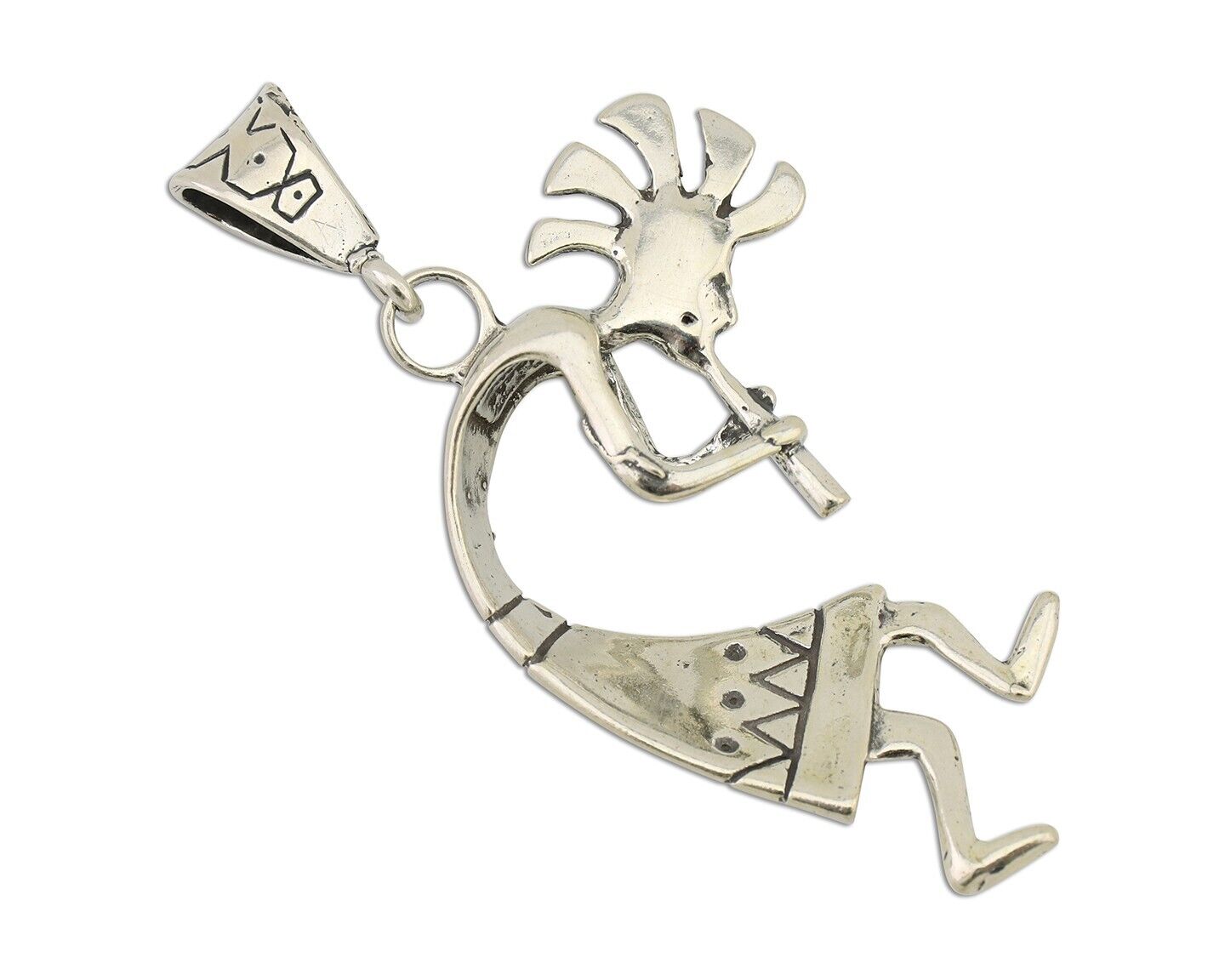Navajo Kokopelli Pendant 925 Sterling Silver Artist Signed Masha C.80's