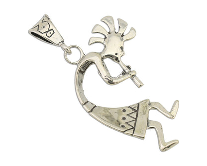 Navajo Kokopelli Pendant 925 Sterling Silver Artist Signed Masha C.80's