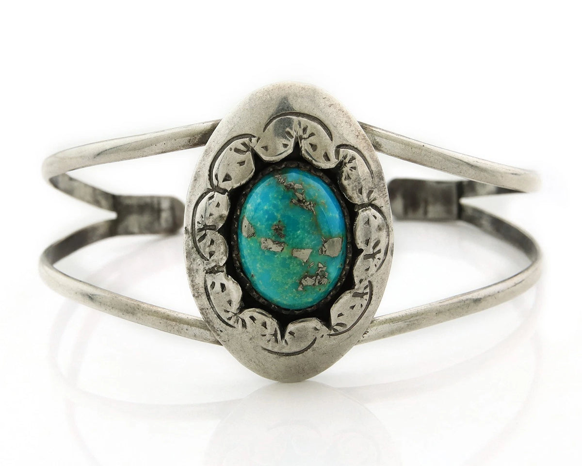 Navajo Cuff Bracelet 925 Sterling Silver Turquoise Vintage Handmade