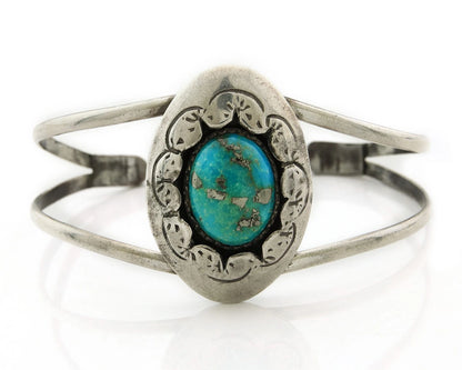 Navajo Cuff Bracelet 925 Sterling Silver Turquoise Vintage Handmade