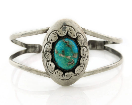 Navajo Cuff Bracelet 925 Sterling Silver Turquoise Vintage Handmade