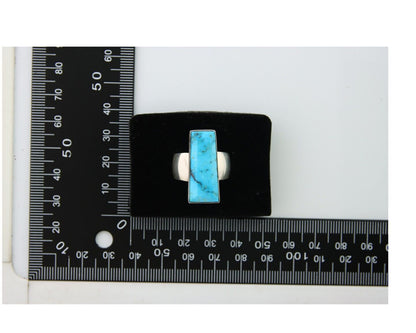Navajo Ring .925 Sterling Blue Turquoise Artist Signed Doug Zachary C.80's