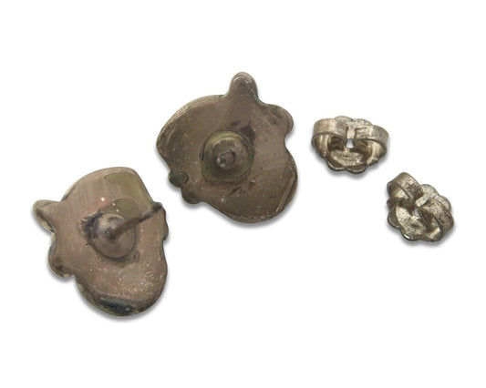 Navajo Earrings 925 Silver Handmade Natural Pink Mussel Native American Artist