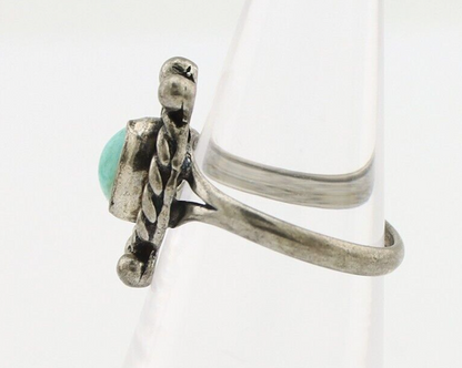 Navajo Ring 925 Silver Natural Blue Turquoise Native American Artist C.1980's