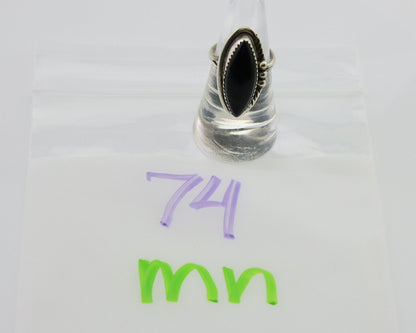 Navajo Handmade Ring 925 Silver Black Onyx Native American Artist C.80's