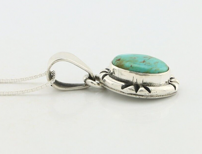 Navajo Necklace 925 Silver Arizona Turquoise Handmade Signed Gecko C.90's