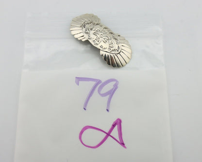 Women's Navajo Hair Clip Hand Stamped 925 Silver Artist Signed C Montoya C.80's