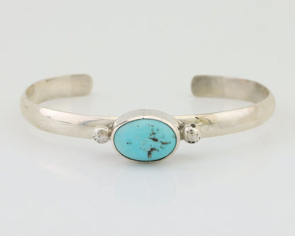Navajo Cuff Bracelet 925 Silver Natural Blue Turquoise Native American C.80's