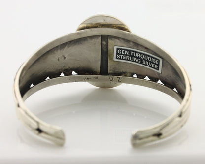 Navajo Bracelet 925 Silver Natural Fox Mine Turquoise Signed Doug Zachary C.80's