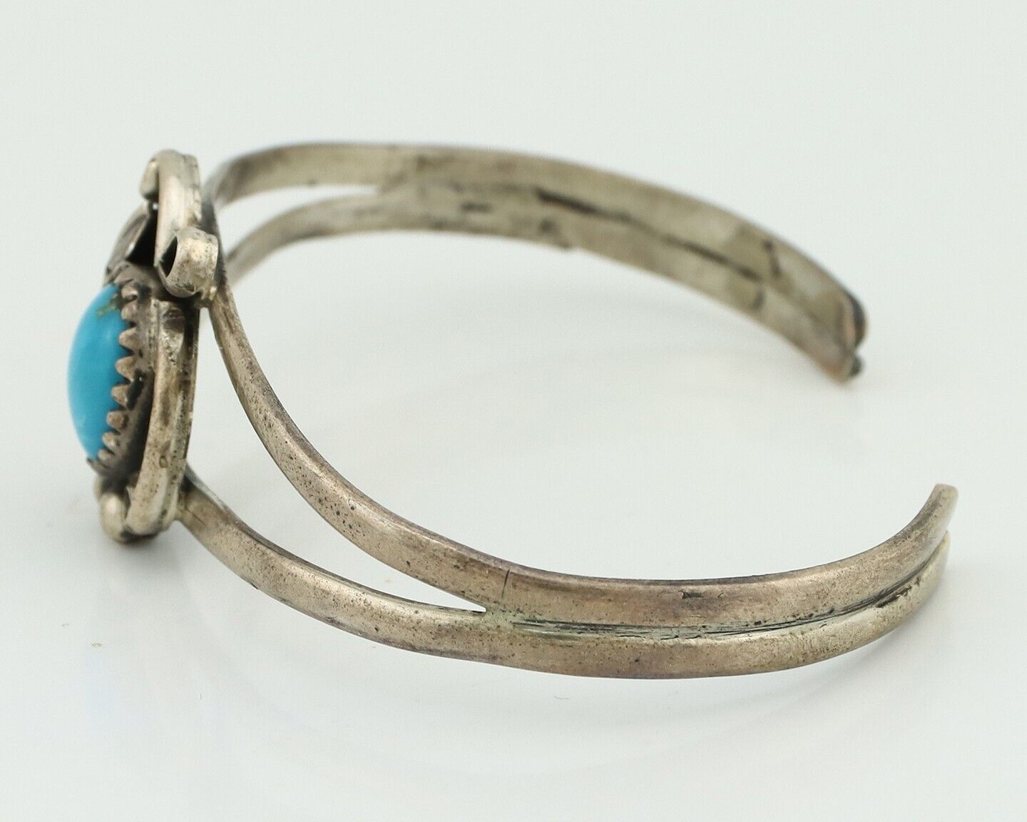 Navajo Slave Bracelet 925 Silver Arizona Turquoise Native American Artist C.80's