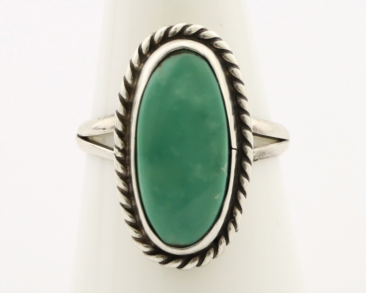 Navajo Ring 925 Silver Kingman Turquoise Artist Signed M Montoya C.80's
