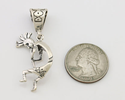 Navajo Kokopelli Pendant 925 Sterling Silver Native Artist Masha C.80's