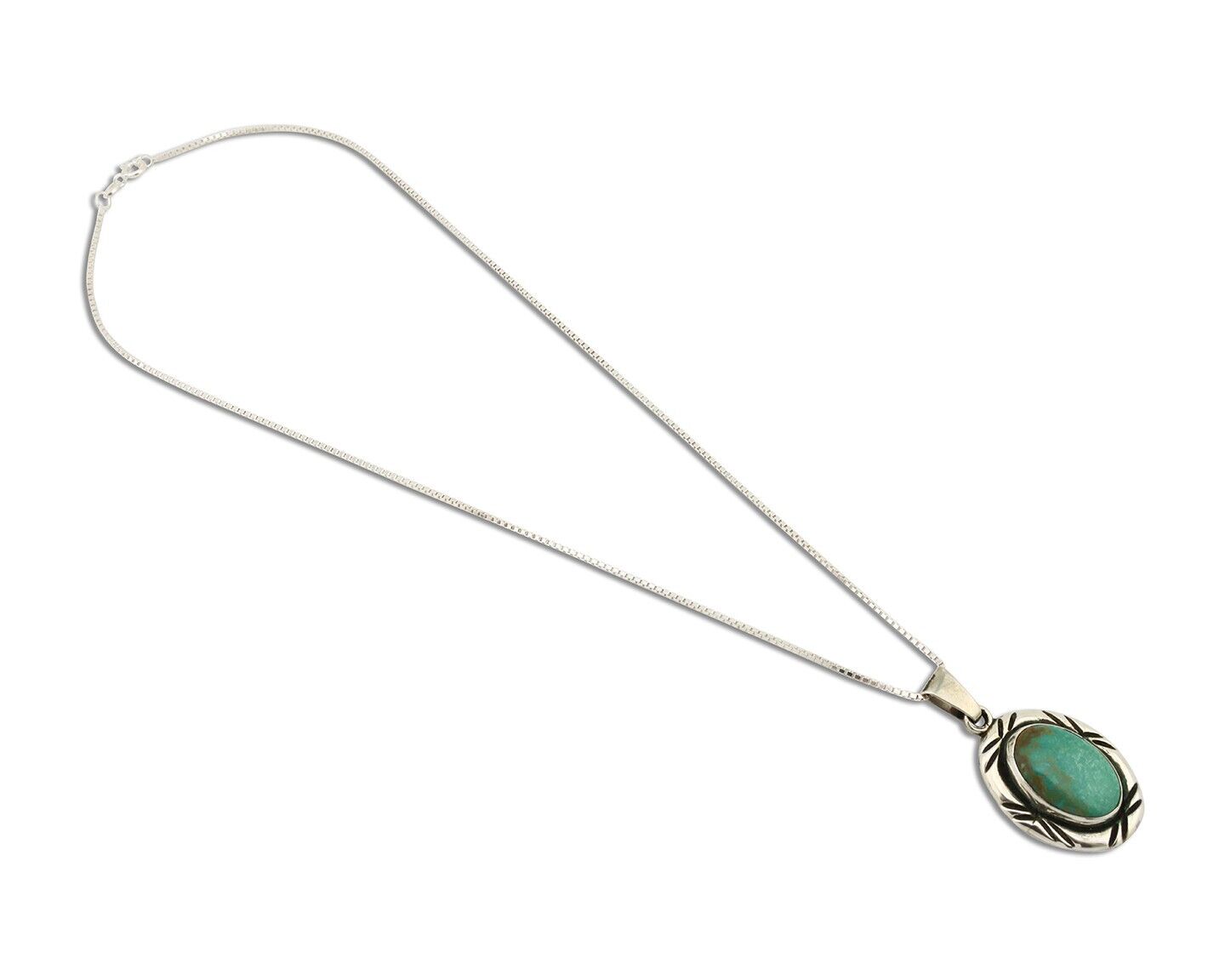 Navajo Necklace 925 Silver Kingman Turquoise Signed C Montoya C.80's