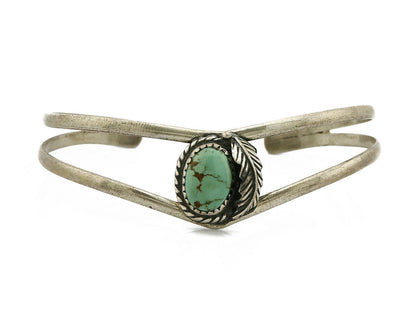 Navajo Handmade .925 Silver Natural Mined Bisbee Turquoise Cuff