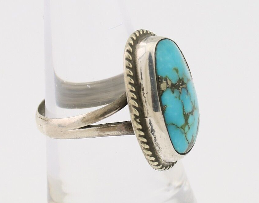 Navajo Handmade Ring 925 Silver Turquoise Native American Artist C.80's
