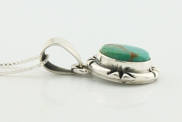 Navajo Necklace 925 Silver Arizona Turquoise Handmade Signed Gecko C.90's