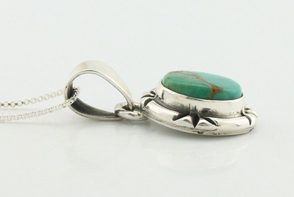 Navajo Necklace 925 Silver Arizona Turquoise Handmade Signed Gecko C.90's