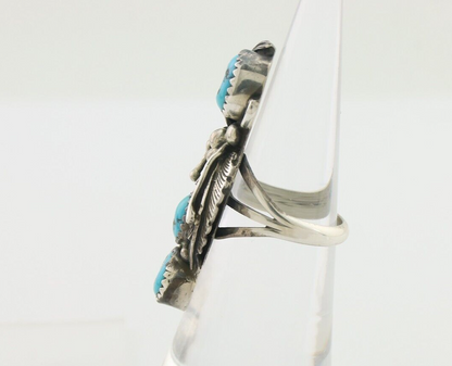 Navajo Ring 925 Silver Sleeping Beauty Turquoise Native American Artist C.80's