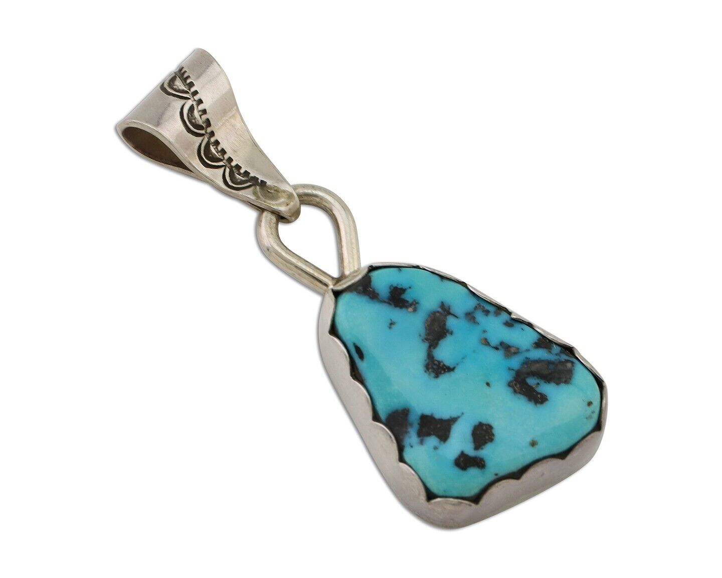 Navajo Necklace Pendant 925 Silver Turquoise Artist Tony Guerro C.80's