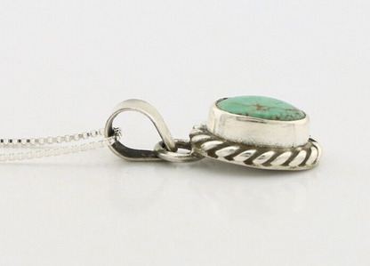 Navajo Necklace 925 Silver Natural Kingman Turquoise Native Artist C.2008