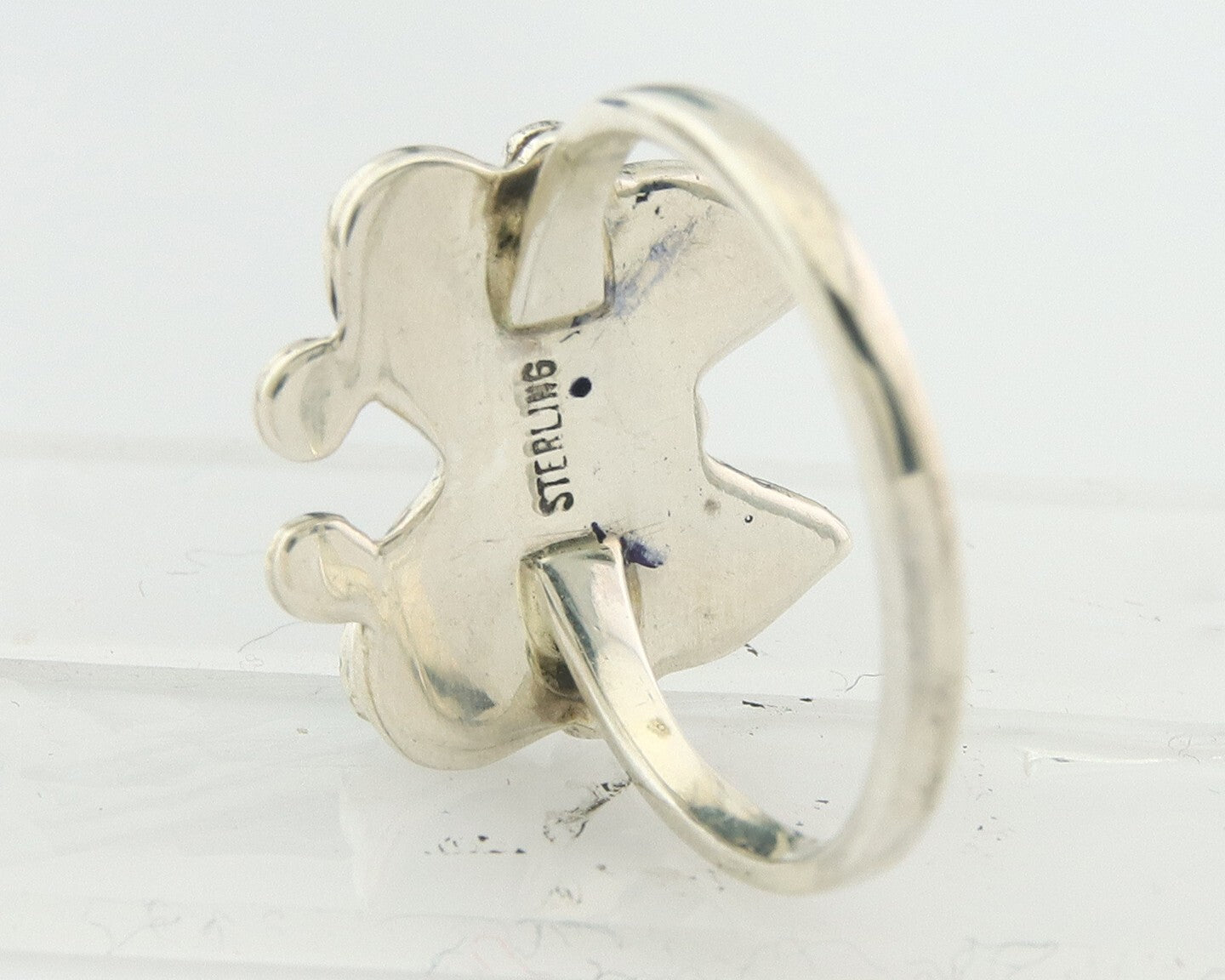 Navajo Butterfly Ring Sterling Silver Authentic Turquoise & Coral Size 6.25