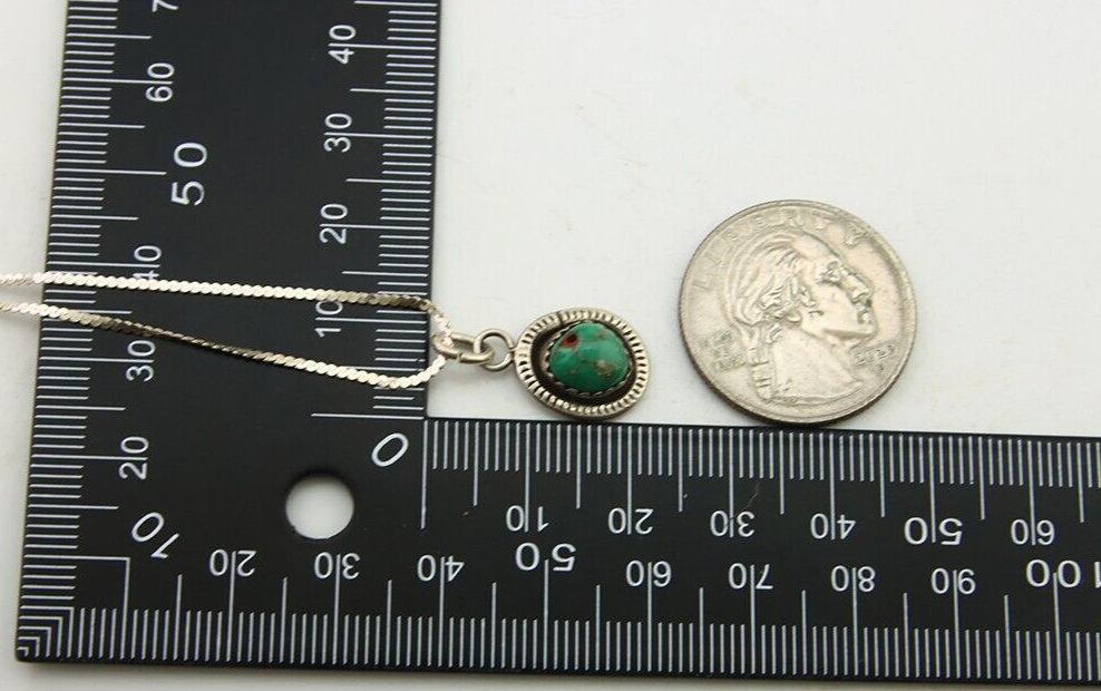 Navajo Necklace 925 Silver Natural Turquoise Artist Signed G Yazzie C.80's