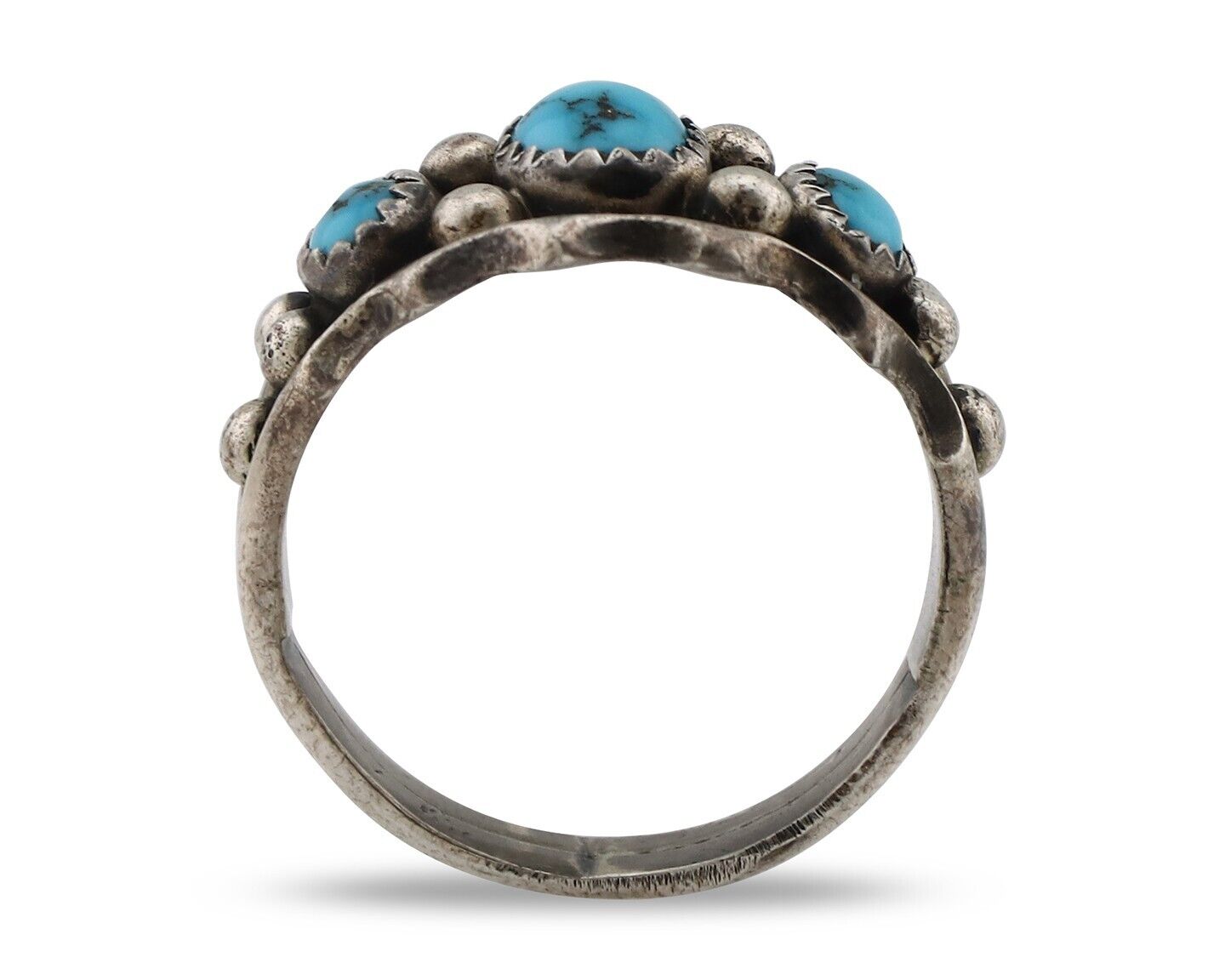Navajo Ring 925 Silver Blue Artist Signed SkyStone Creations C.80's