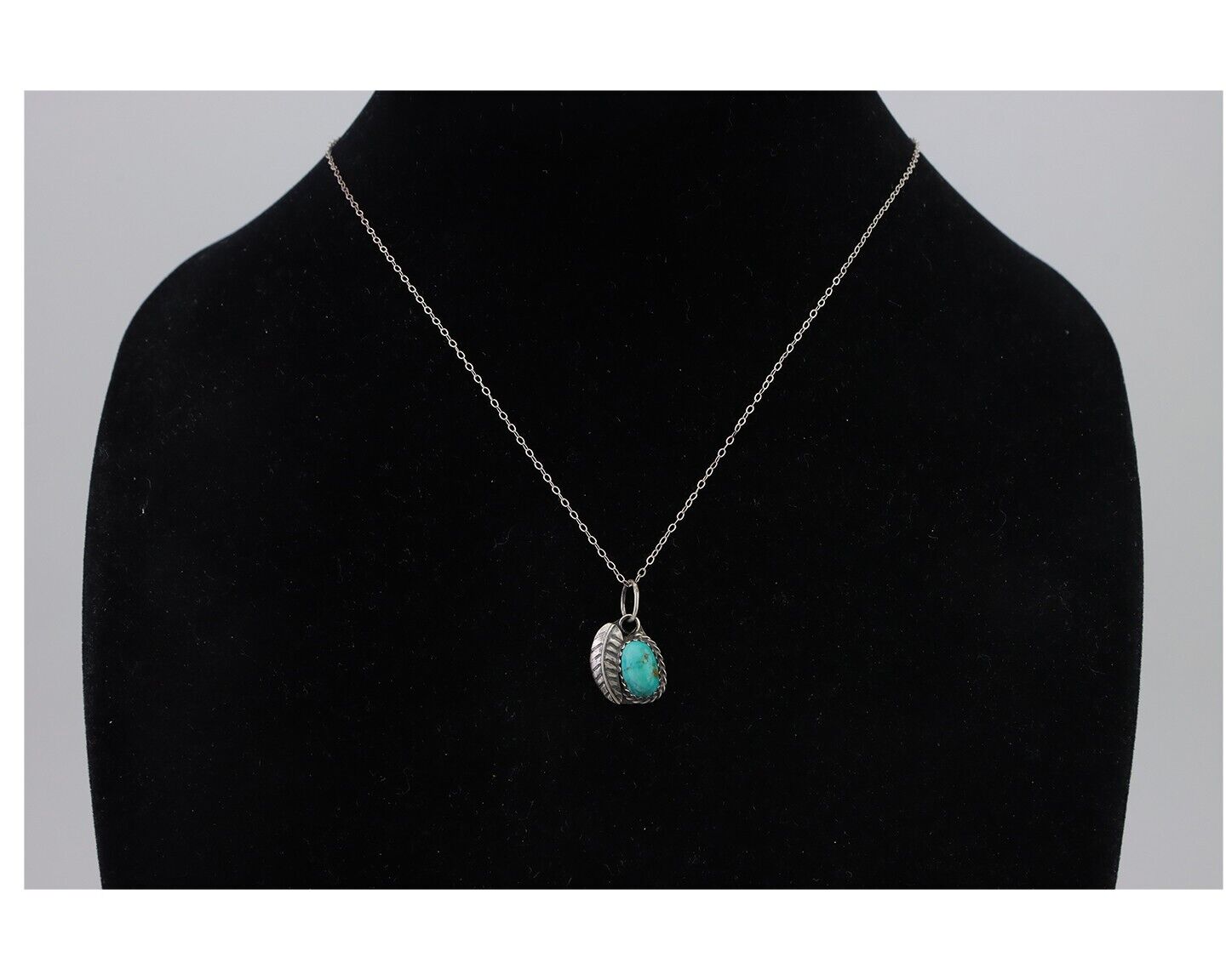 Navajo Necklace 925 Silver Natural Kingman Turquoise Native American C.80's