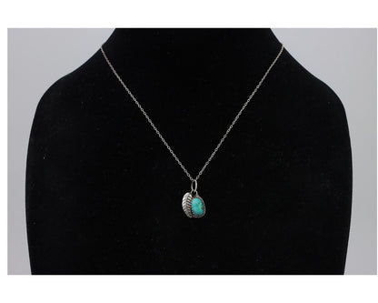 Navajo Necklace 925 Silver Natural Kingman Turquoise Native American C.80's