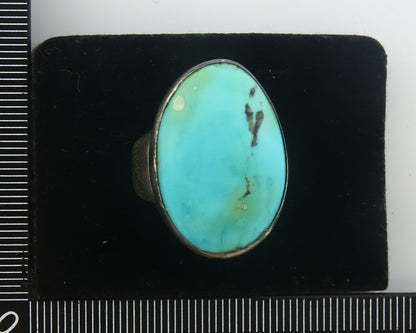 Navajo Ring 925 Sterling Turquoise Handmade Signed M Montoya C.80's Sz 9.75