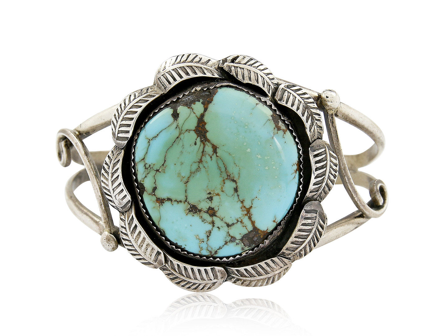 VTG Old Pawn Navajo Natural Turquoise .925 Sterling Silver Ring & Bracelet Set