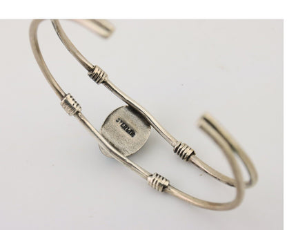 Navajo Cuff Bracelet 925 Silver Natural Blue Turquoise Native American C.80's