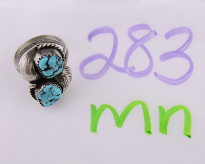 Navajo Ring 925 Silver Natural Blue Turquoise Native American Artist C.80's