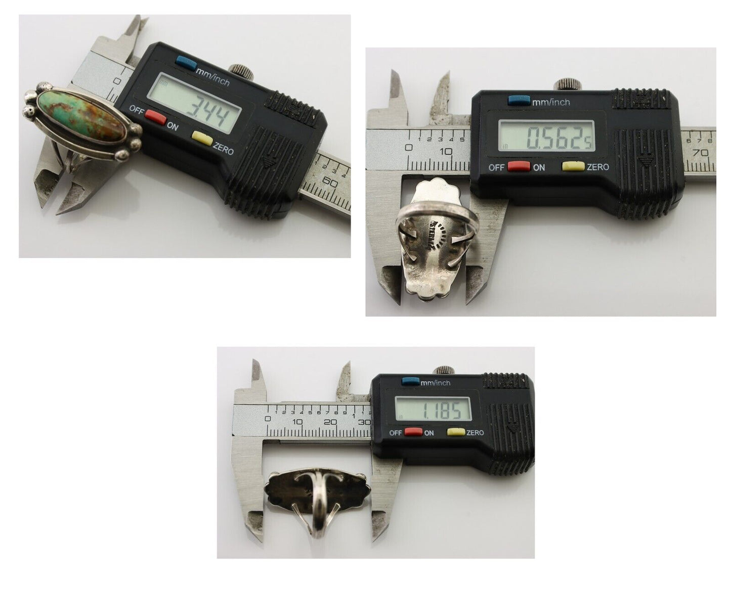 Navajo Turquoise Ring 925 Silver Native Artist Signed Sunrise Size 6.0 C.80's