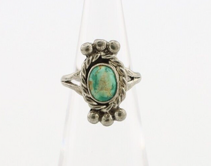 Navajo Ring 925 Silver Natural Blue Turquoise Native American Artist C.1980's