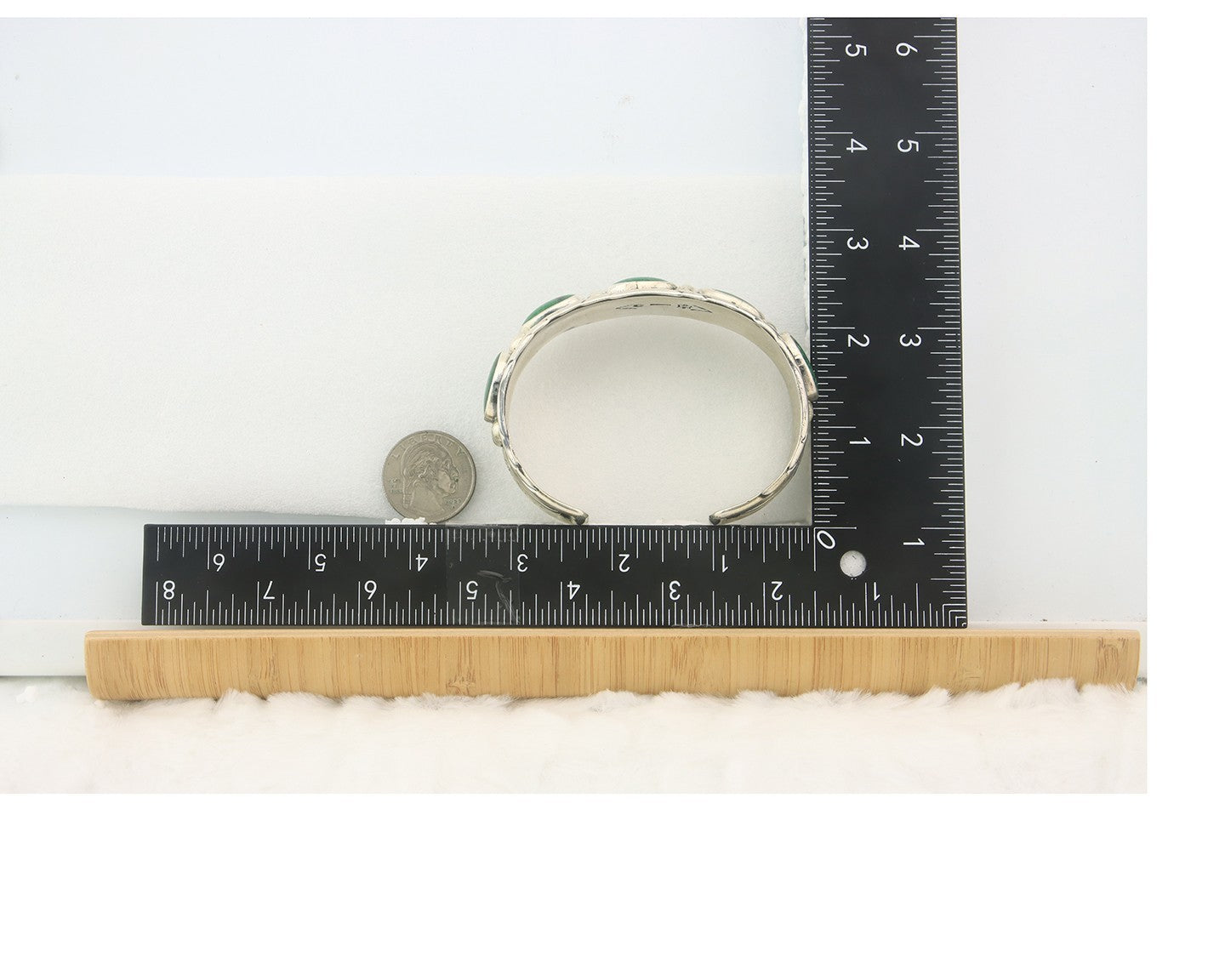 Men Navajo Bracelet Sterling Silver Natural Malachite Vintage Signed C Montoya