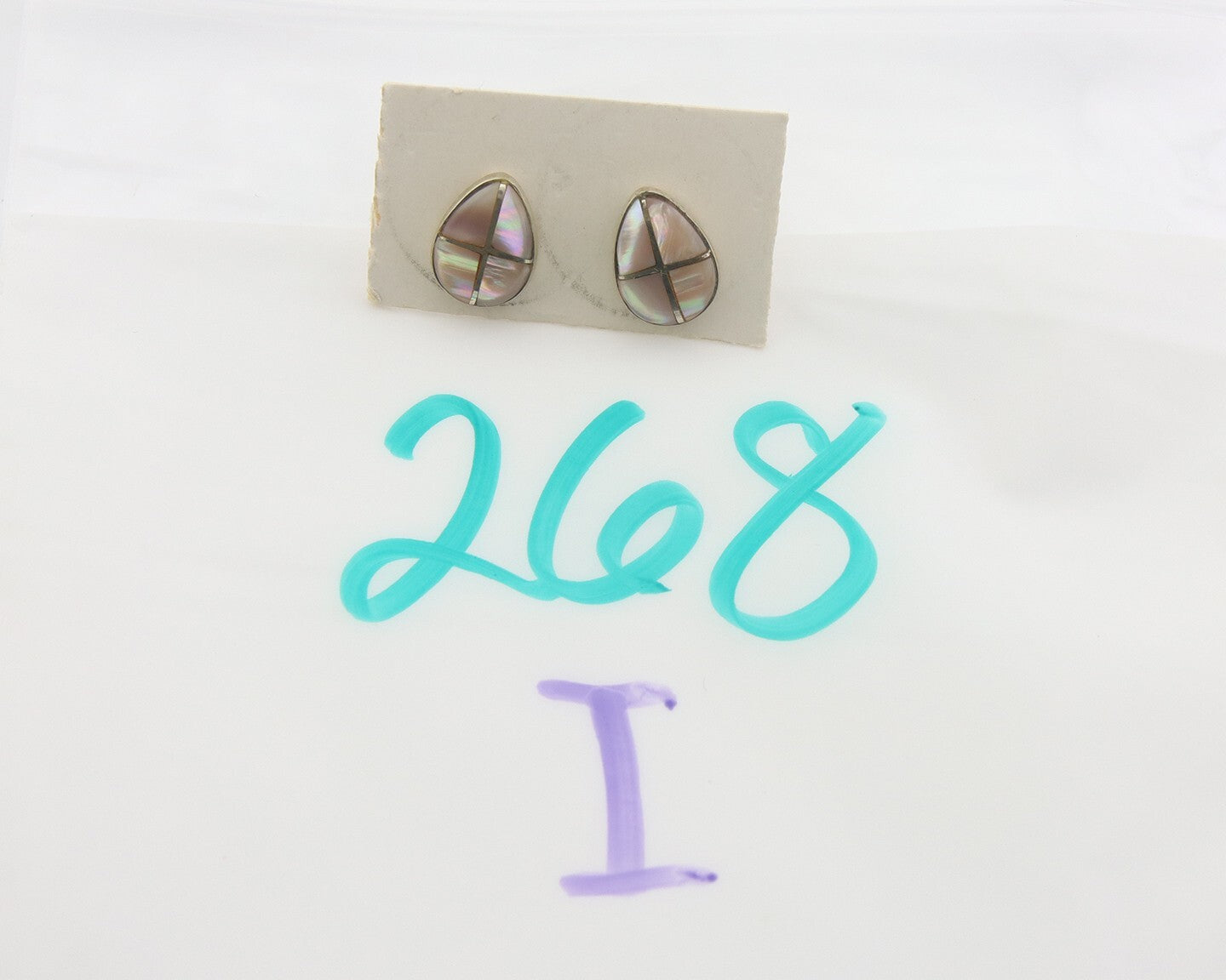 Navajo Earrings 925 Silver Pink Mussel Native American Artist C.80's