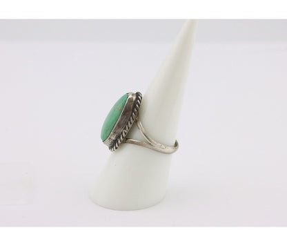 Navajo Ring .925 Silver Natural Kingman Turquoise Native American Signed C.80's