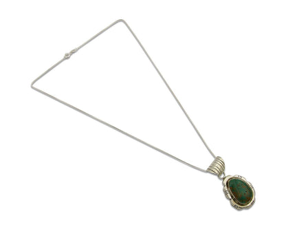 Navajo Necklace 925 Silver Natural Turquoise Handmade Signed FT C.80's