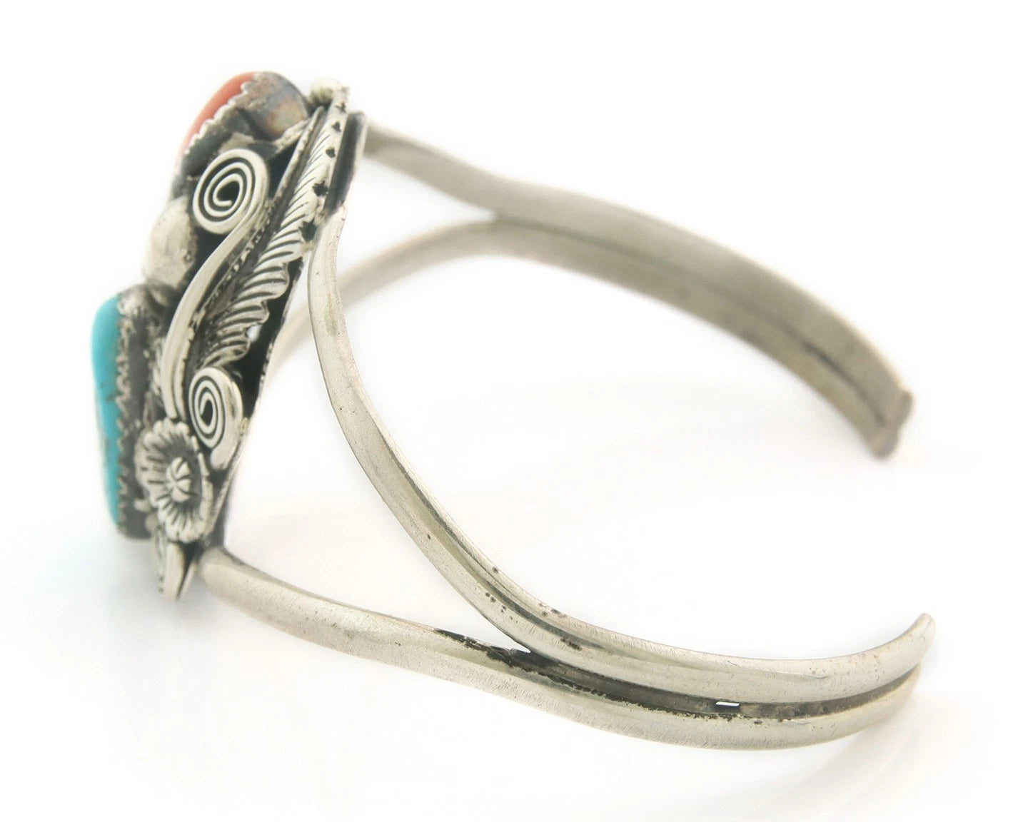Navajo Cuff Bracelet Sterling Silver Natural Gemstone Vintage Native American
