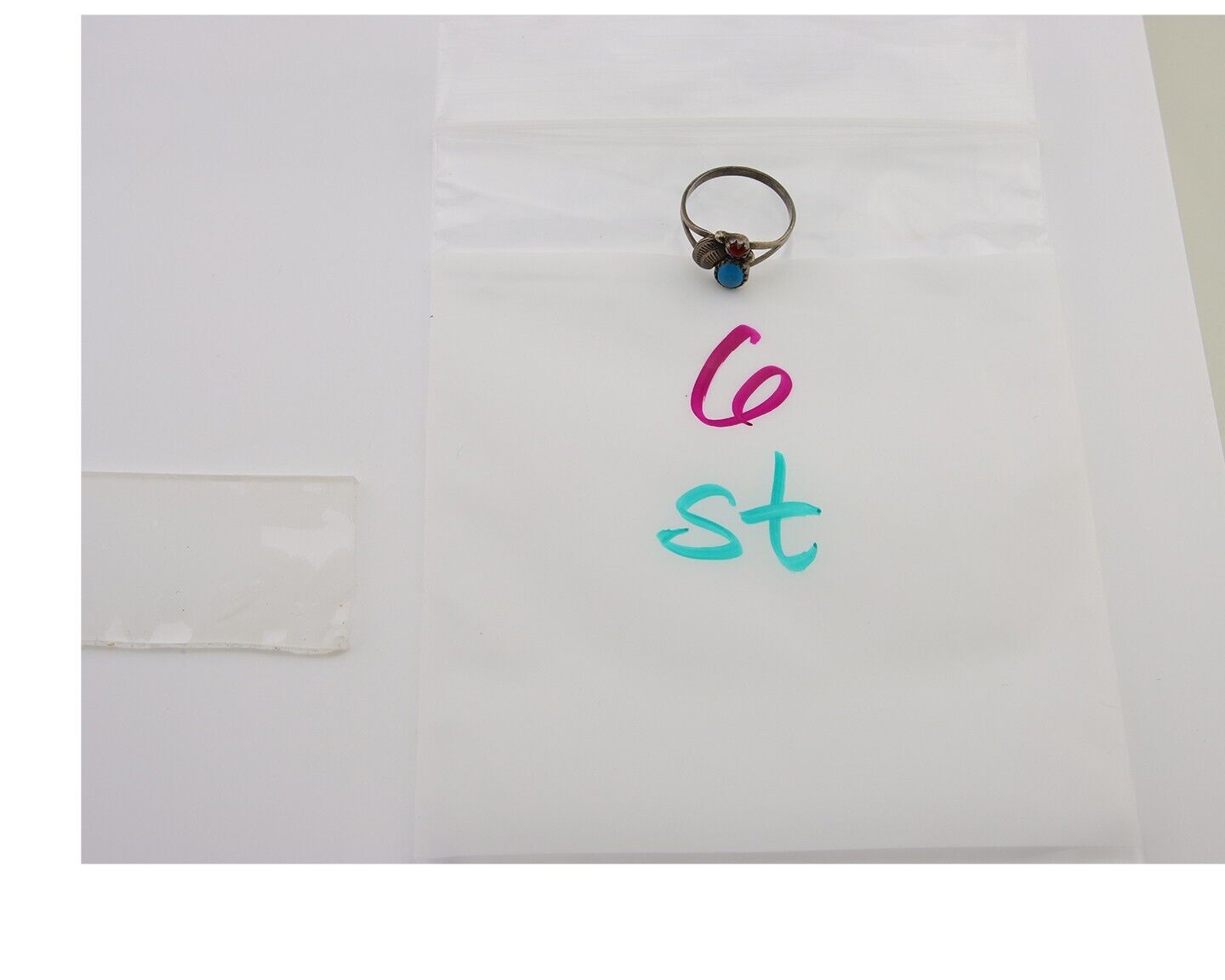 Navajo Handmade Ring 925 Silver Turquoise & Coral Native Artist C.80's