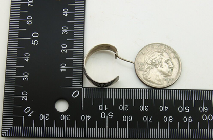 Navajo Earrings 925 Silver Hoop Dangle Native American Artist C.80's