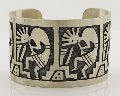 Navajo Kokopelli Bracelet 925 Silver Native American Artist Handmade C.80's